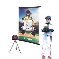 enhance your baseball skills with net playz smart baseball trainer combo - includes sport radar, pitchback rebounder net, pitching target panel, carry bag, and baseball/softball set logo