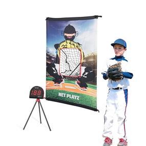 img 4 attached to Enhance Your Baseball Skills with Net Playz Smart Baseball Trainer Combo - Includes Sport Radar, Pitchback Rebounder Net, Pitching Target Panel, Carry Bag, and Baseball/Softball Set