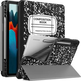 img 4 attached to 📱 Fintie Slim Case for Samsung Galaxy Tab S7 11'' 2020 (SM-T870/T875/T878) - Built-in S Pen Holder, Soft TPU Smart Stand Cover, Auto Wake/Sleep, Composition Design