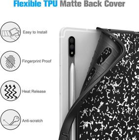 img 2 attached to 📱 Fintie Slim Case for Samsung Galaxy Tab S7 11'' 2020 (SM-T870/T875/T878) - Built-in S Pen Holder, Soft TPU Smart Stand Cover, Auto Wake/Sleep, Composition Design