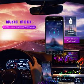 img 2 attached to 🚗 Ajaol Car Interior Lights LED Strip Bluetooth Sync to Music, 48 LED APP Wireless Control Multicolor Car LED Strip Light DIY Color LED Under Dash Lighting Kits for Auto Atmosphere Strip, USB DC 5V