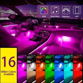 img 3 attached to 🚗 Ajaol Car Interior Lights LED Strip Bluetooth Sync to Music, 48 LED APP Wireless Control Multicolor Car LED Strip Light DIY Color LED Under Dash Lighting Kits for Auto Atmosphere Strip, USB DC 5V