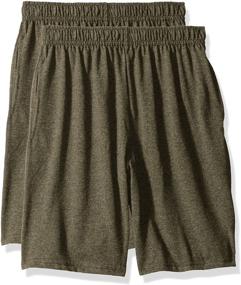 img 1 attached to Hanes Jersey Short Light Steel Boys' Clothing for Shorts