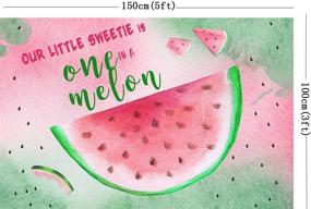 img 1 attached to 🍉 HUAYI 5x3ft Watermelon Birthday Party Backdrop - Watercolor Pink and Mint Green Melon Bash - Happy 1st Birthday Photocall Background - Watermelon Theme Party Decorations - Banner Photo Booth Prop W-2054