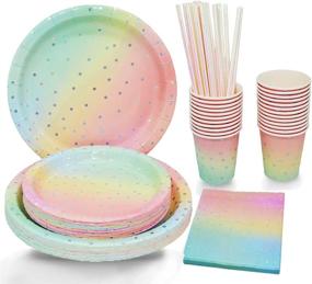 img 4 attached to Одноразовые десертные салфетки Dinnerware Birthday