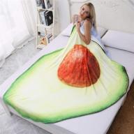 🥑 cozy casofu avocado blanket: fun fruit cartoon throw blanket, perfect for kids and adults, soft and snuggly, 53x67 inches logo