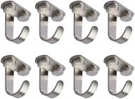 🧲 8 pack of alise x2208-8p stainless steel heavy duty screw mounted ceiling hook for closet top bathroom kitchen cabinet garage utility, ideal for towels, robes, and clothes - brushed finish logo