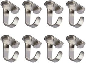 img 4 attached to 🧲 8 Pack of Alise X2208-8P Stainless Steel Heavy Duty Screw Mounted Ceiling Hook for Closet Top Bathroom Kitchen Cabinet Garage Utility, Ideal for Towels, Robes, and Clothes - Brushed Finish