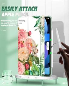 img 3 attached to 🌸 Dadanism Clear Case for iPad Air 4 2020 (A2316 A2324 A2325 A2072), Slim Smart Shell Stand Cover, iPad Air 4 Case 10.9 Inch, Auto Wake/Sleep, Blooming Bouquet