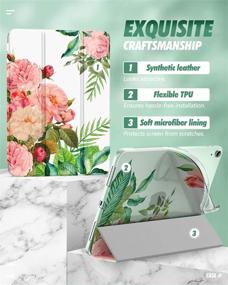 img 1 attached to 🌸 Dadanism Clear Case for iPad Air 4 2020 (A2316 A2324 A2325 A2072), Slim Smart Shell Stand Cover, iPad Air 4 Case 10.9 Inch, Auto Wake/Sleep, Blooming Bouquet