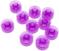 yeqin purple class 15 (a size) plastic bobbins - 10 pc set: compatible with brother, babylock, singer, juki sewing machines - 2518p logo