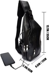 img 1 attached to Leather Shoulder Backpack Resistant Crossbody