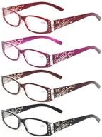 👓 stylish laser pattern ladies reading glasses with spring hinge - 4 pairs by kerecsen logo