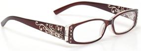 img 2 attached to 👓 Stylish Laser Pattern Ladies Reading Glasses with Spring Hinge - 4 Pairs by Kerecsen