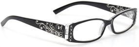 img 1 attached to 👓 Stylish Laser Pattern Ladies Reading Glasses with Spring Hinge - 4 Pairs by Kerecsen