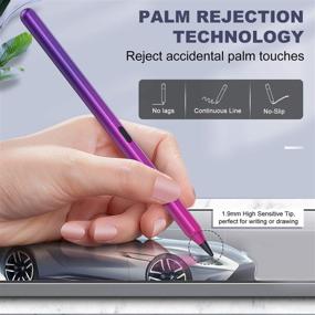 img 1 attached to 🖊️ TiMOVO Stylus Pencil for iPad - Palm Rejection, Apple iPad Pencil 2nd Gen - Perfect for iPad Pro & More (2018-2021), Magnetic Design - Gradient Purple