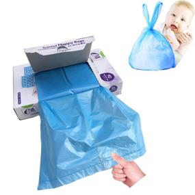 img 4 attached to Пакеты для одноразовых подгузников для младенцев - запахообразующие мешки для подгузников с ароматом свежего детского порошка, 540 штук (180 пакетов) - синие
