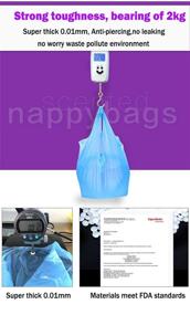img 1 attached to Пакеты для одноразовых подгузников для младенцев - запахообразующие мешки для подгузников с ароматом свежего детского порошка, 540 штук (180 пакетов) - синие
