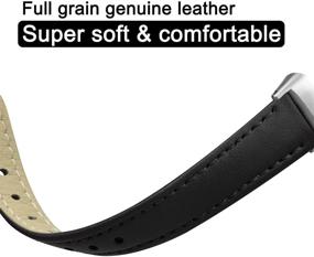 img 2 attached to Fitbit Luxe Leather Bands - Classic Genuine Leather Band with Metal Connector Replacement Strap Wristband Accessories for Men and Women, Fitbit Luxe Compatible, Adjustable for 5.5” - 8.0” Wrist Size