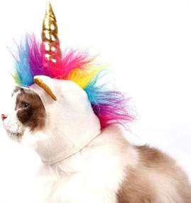 img 4 attached to 🦄 NACOCO Cat Unicorn Hat: Perfect Cosplay Accessory for Small Dogs and Puppies on Halloween