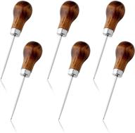 🛠️ sansheng pack of 6 wood handle leather craft tools for diy handmade projects logo