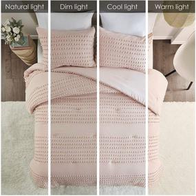 img 3 attached to 🛏️ Comfort Spaces Phillips Comforter - Reversible 100% Cotton Jacquard Tufted Chenille Dots - Ultra-Soft Overfilled Down Alternative - Hypoallergenic All Season Bedding Set - Full/Queen Size - Phillips - Blush