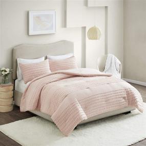 img 2 attached to 🛏️ Comfort Spaces Phillips Comforter - Reversible 100% Cotton Jacquard Tufted Chenille Dots - Ultra-Soft Overfilled Down Alternative - Hypoallergenic All Season Bedding Set - Full/Queen Size - Phillips - Blush
