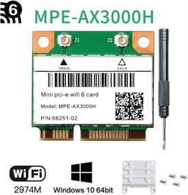 img 4 attached to 🔌 MPE-AX3000H Dual Band WiFi 6 Card | 802.11ac ax Wireless Half Mini PCI-E WiFi Card | PCI Express Network Adapter with BT5.0 | 2.4GHz 574Mbps & 5GHz 2.4Gbps(160MHz) Speeds | Windows 10 64 bit Compatible | Enhanced 7260HMW WiFi Card