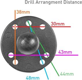 img 1 attached to IBOLT 25Mm / 1 Inch Metal AMPS Round Adapter Plate For Industry Standard Dual Ball Socket Mounting Arms