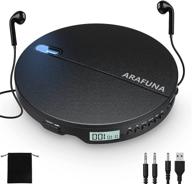 🎧 portable cd player walkman with stereo headphones - compact discman, wired controller, 3.5mm aux cable, anti-skip & shockproof, lcd display - arafuna logo