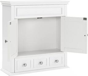 img 3 attached to 🚽 Crosley Furniture Lydia Wall Cabinet for Bathroom, White