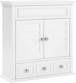 img 4 attached to 🚽 Crosley Furniture Lydia Wall Cabinet for Bathroom, White