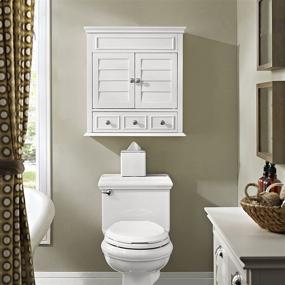 img 1 attached to 🚽 Crosley Furniture Lydia Wall Cabinet for Bathroom, White