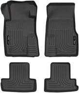 🚗 husky liners 98371 weatherbeater floor mats, black, fits 2010-14 ford mustang - front & 2nd seat logo
