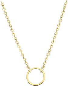 img 4 attached to Sleek and Stylish: DeScount Minimalist Geometric Necklaces - Perfect Girls' Jewelry