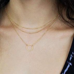 img 2 attached to Sleek and Stylish: DeScount Minimalist Geometric Necklaces - Perfect Girls' Jewelry