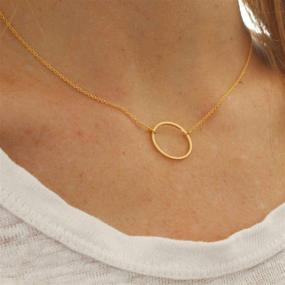 img 3 attached to Sleek and Stylish: DeScount Minimalist Geometric Necklaces - Perfect Girls' Jewelry