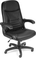 🪑 black high-back leather executive conference chair with flip-up arms by ofm mobilearm logo