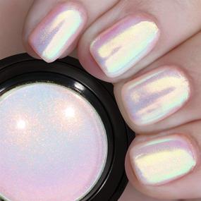 img 4 attached to 💅 PrettyDiva Mermaid Chrome Nail Powder: Aurora Iridescent Mica Unicorn Pigment for Nail Art