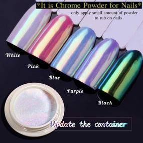 img 3 attached to 💅 PrettyDiva Mermaid Chrome Nail Powder: Aurora Iridescent Mica Unicorn Pigment for Nail Art