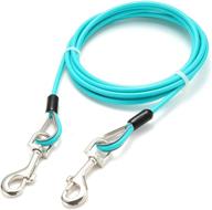 🐕 10ft galvanized steel dog tie-out cable with pvc coating - heavy-duty dog leash for pets up to 100lbs - ideal for yard, camping, hiking, running, parks logo