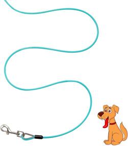 img 1 attached to 🐕 10ft Galvanized Steel Dog Tie-Out Cable with PVC Coating - Heavy-Duty Dog Leash for Pets Up to 100lbs - Ideal for Yard, Camping, Hiking, Running, Parks