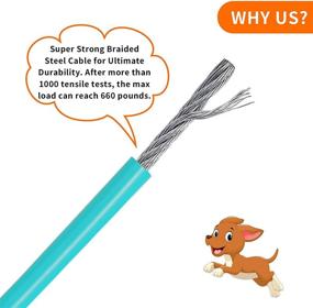 img 3 attached to 🐕 10ft Galvanized Steel Dog Tie-Out Cable with PVC Coating - Heavy-Duty Dog Leash for Pets Up to 100lbs - Ideal for Yard, Camping, Hiking, Running, Parks