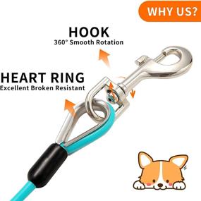 img 2 attached to 🐕 10ft Galvanized Steel Dog Tie-Out Cable with PVC Coating - Heavy-Duty Dog Leash for Pets Up to 100lbs - Ideal for Yard, Camping, Hiking, Running, Parks