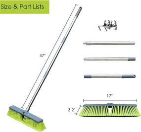 img 3 attached to 🧹 Efficient Cleaning Solution: PHYEX 18” Multi-Surface Push Broom with Adjustable Long Handle - Perfect for Deck, Patio, Garage, Driveway Scrubbing
