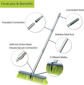 img 2 attached to 🧹 Efficient Cleaning Solution: PHYEX 18” Multi-Surface Push Broom with Adjustable Long Handle - Perfect for Deck, Patio, Garage, Driveway Scrubbing
