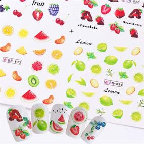 img 3 attached to 🍉 Vibrant Water Transfer Nail Art Stickers - Fun Summer Fruits Decals for Women and Girls - 12 Sheets/Set