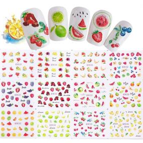 img 4 attached to 🍉 Vibrant Water Transfer Nail Art Stickers - Fun Summer Fruits Decals for Women and Girls - 12 Sheets/Set