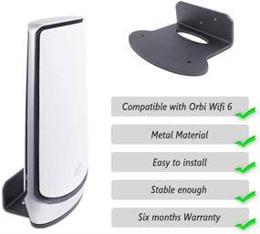 img 2 attached to 📶 Premium Metal Wall Mount Holder for Orbi Whole Home Tri-Band Mesh WiFi 6 System - Enhance Your Orbi Ultra Experience!