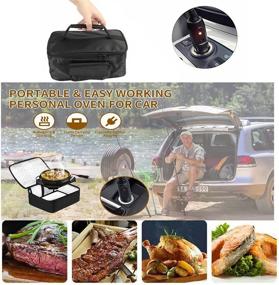 img 3 attached to 🚗 Black Portable 12V Car Food Warmer Lunch Box - Personal Electric Slow Cooker for Reheating Prepared Meals & Raw Food Cooking During Road Trips, Travel, Picnics, and Camping. Easily Portable Microwave Oven.